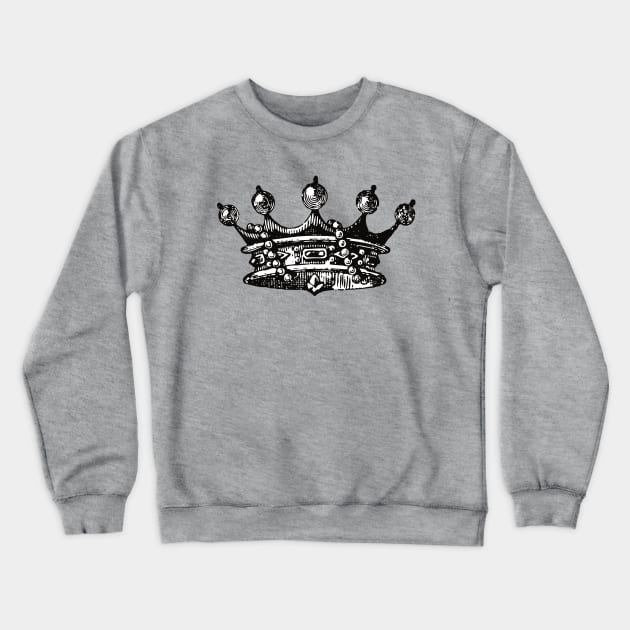 Royal Crown | Vintage Crown | Black and White | Crewneck Sweatshirt by Eclectic At Heart